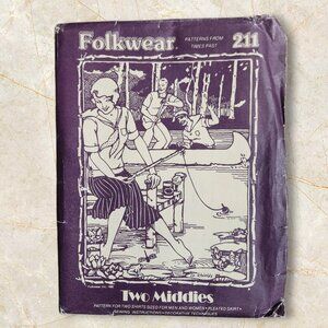 VTG 1980 Folkwear Pattern 211 Two Middies Uncut Sailor Style Middy Blouse